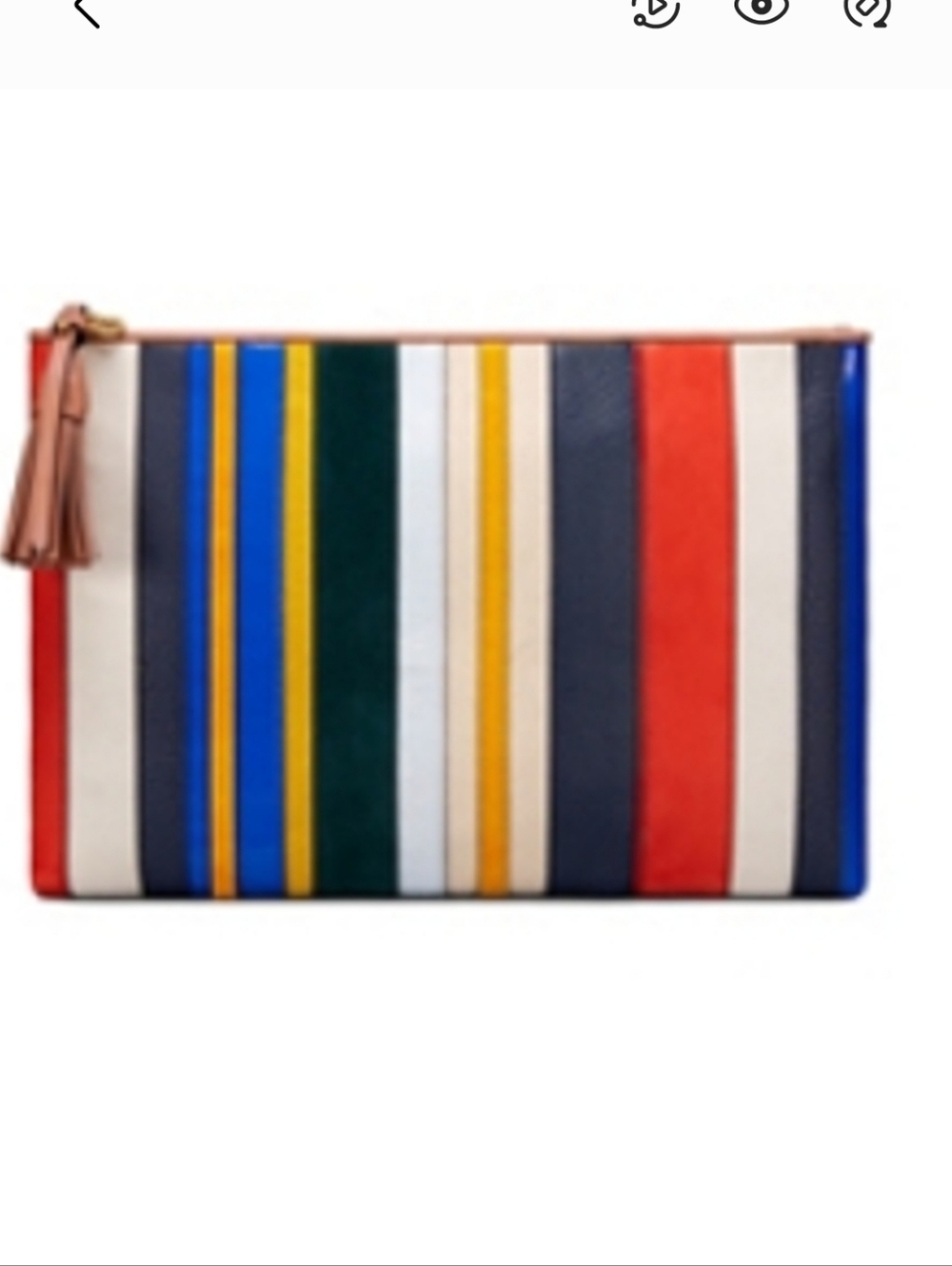 Tory Burch Multicolor Striped Leather Wristlet Clutch